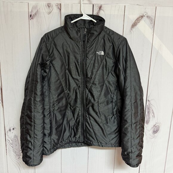 The North Face Women’s L Quilted Insulated Jacket Dark Gray EUC - Picture 1 of 10